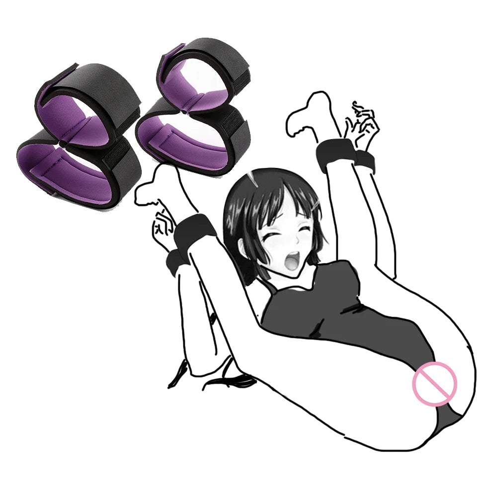 Sex Swing Adult Games Sex Toys for Couples Erotic Open Leg BDSM Bondage Restraints Nylon Chastity Ankle Handcuffs Kit Sex Shop