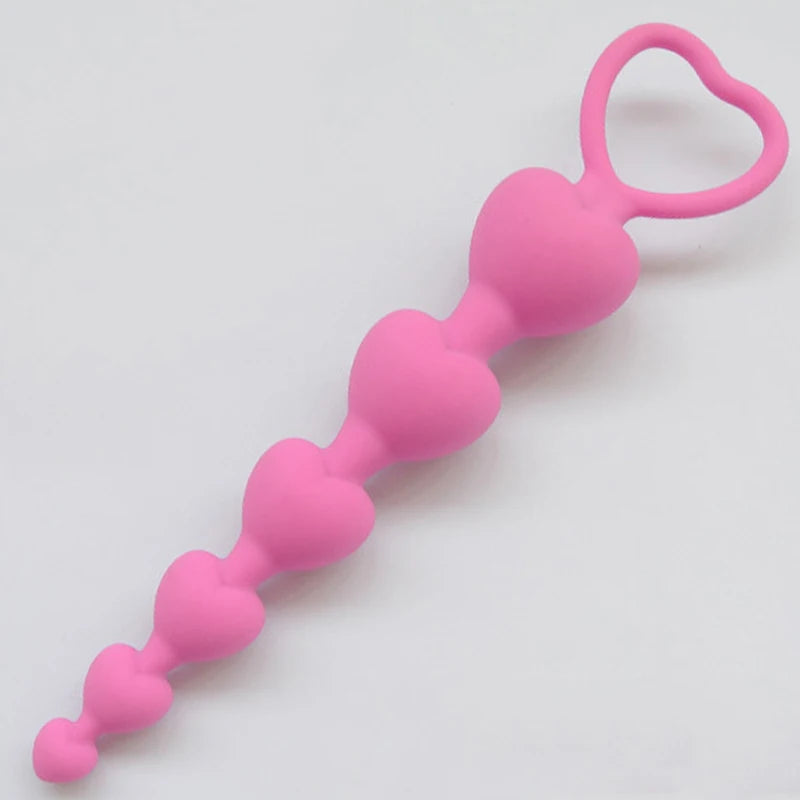 2022 New Heart Beads Soft Anal Plug Anus Toys Big Balls Silicone G-Spot Stimulating Butt Plugs Adult Sex Couple Sexy