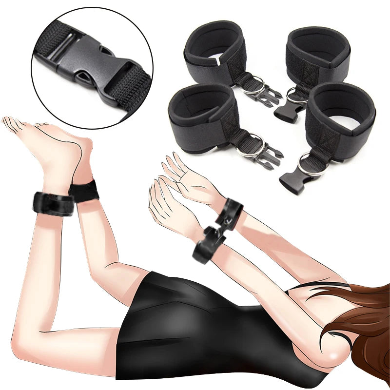 Sex Swing Adult Games Sex Toys for Couples Erotic Open Leg BDSM Bondage Restraints Nylon Chastity Ankle Handcuffs Kit Sex Shop