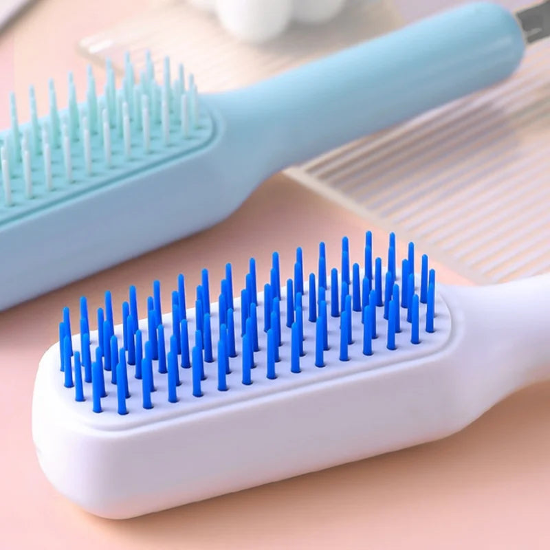 1Pc Self-Cleaning Hair Comb anti Static Retractable One-Pull Massage Brush Rotating Lifting Hairbrush Safety Airbag Combs Barber
