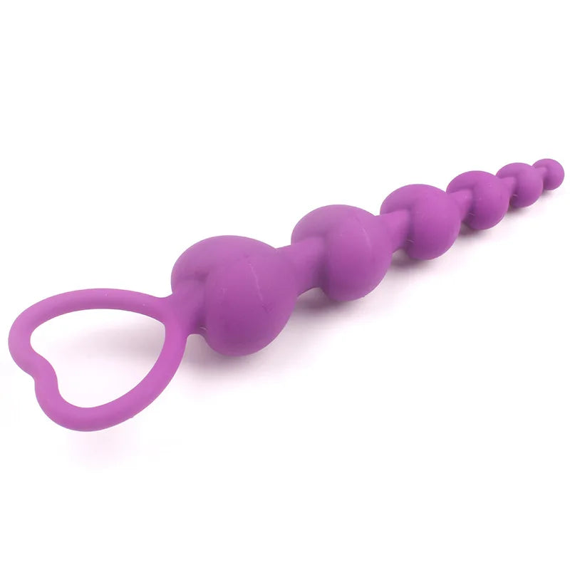 2022 New Heart Beads Soft Anal Plug Anus Toys Big Balls Silicone G-Spot Stimulating Butt Plugs Adult Sex Couple Sexy