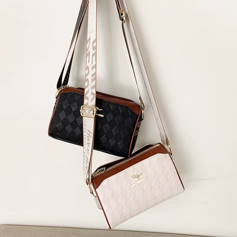 Luxury High Quality Women Messenger Bag Famous Designer Lady Shoulder Bags Fashionable Checkered Trendy Crossbody Bolsas Sac A