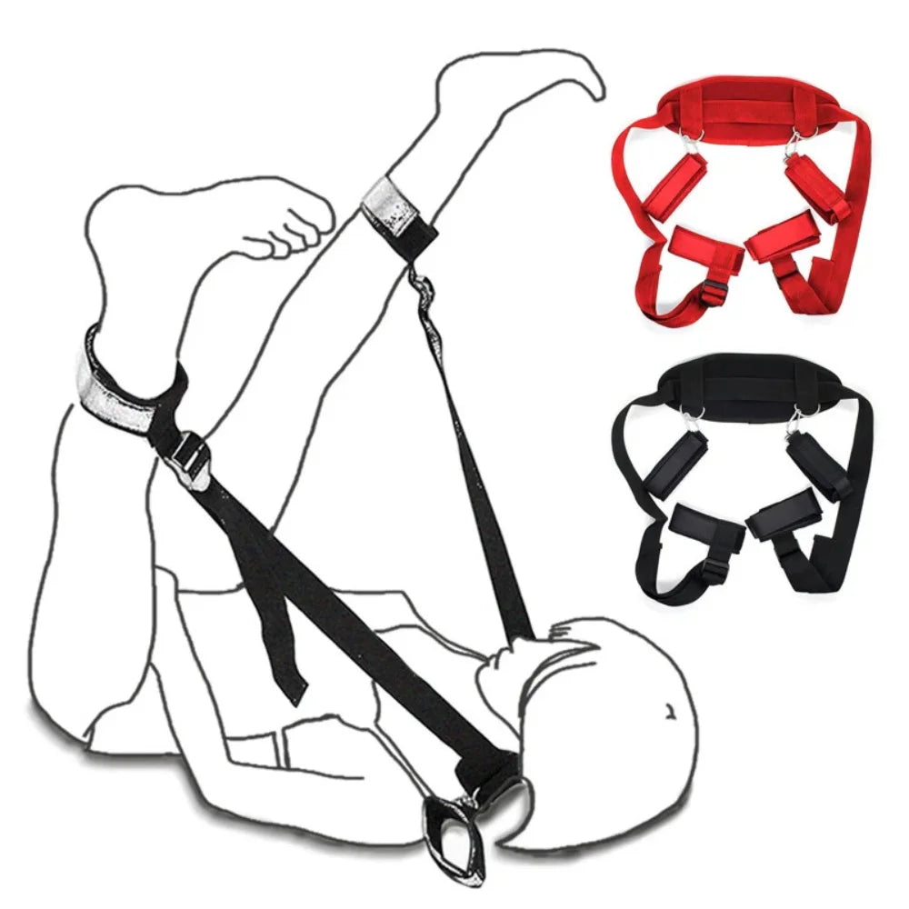 Sex Swing Adult Games Sex Toys for Couples Erotic Open Leg BDSM Bondage Restraints Nylon Chastity Ankle Handcuffs Kit Sex Shop