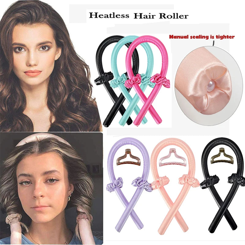 Heatless Hair Curlers Overnight Curling Iron Headband Lazy Curler Silk Hair Curler No Heat Long Short Hair Boucleur Cheveux